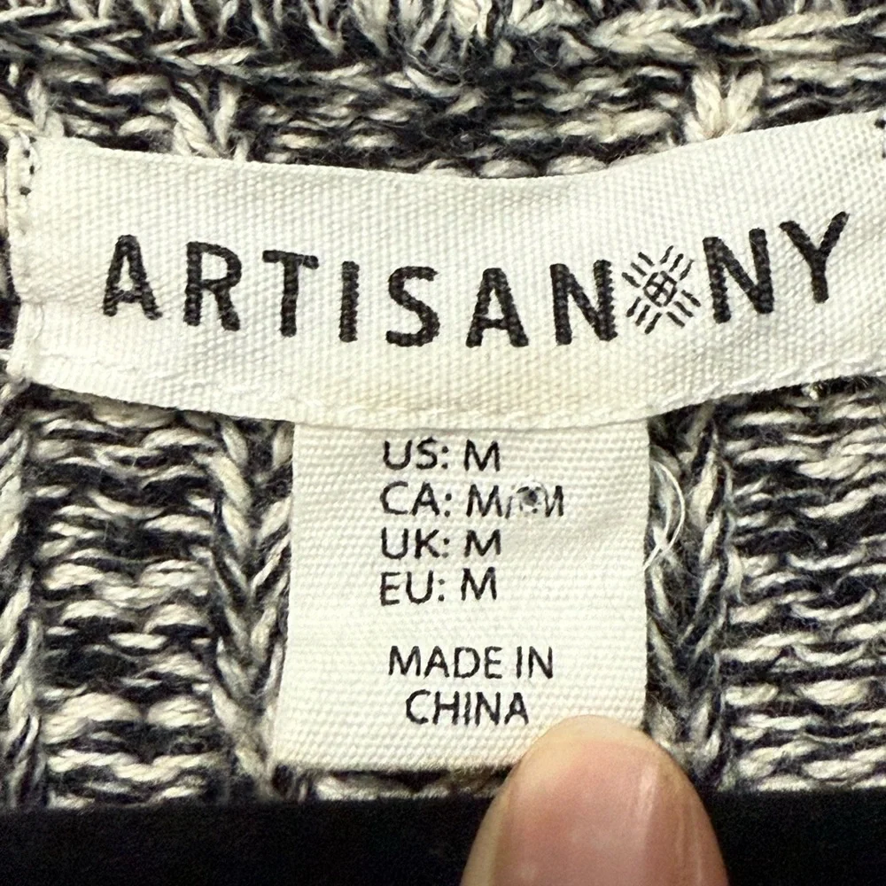 ARTISAN  NY Sleeveless Cowl Neck Sweater 100% Cotton